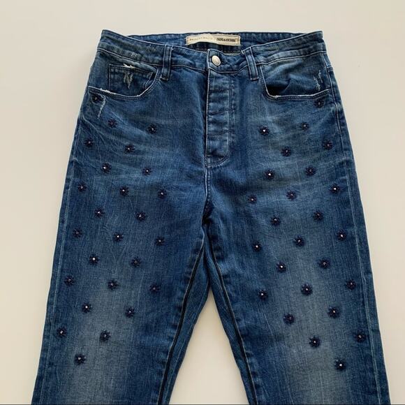 Zadig & Voltaire x Brockenbow | Starseed Mid Rise Straight Leg Jeans 26 - Picture 4 of 14